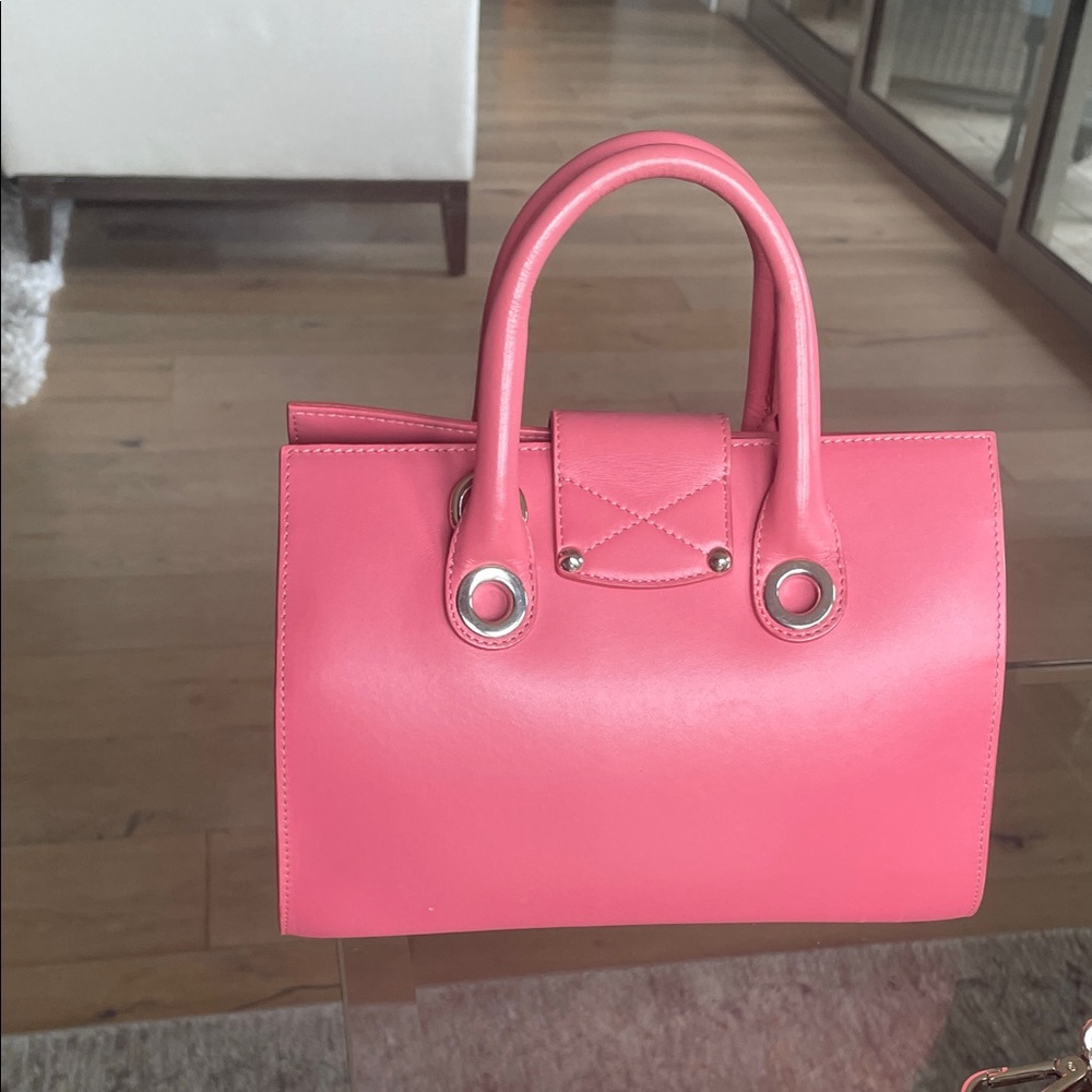 Jimmy Choo PINK/ Coral Satchel/ crossbody bag EUC - Picture 3 of 6